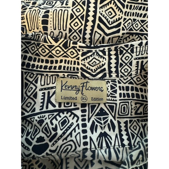 Kenny Flowers Hawaiian Shirt Rayon Limited Edition Palm Batik Blue Men's XL 2019 - Picture 8 of 12